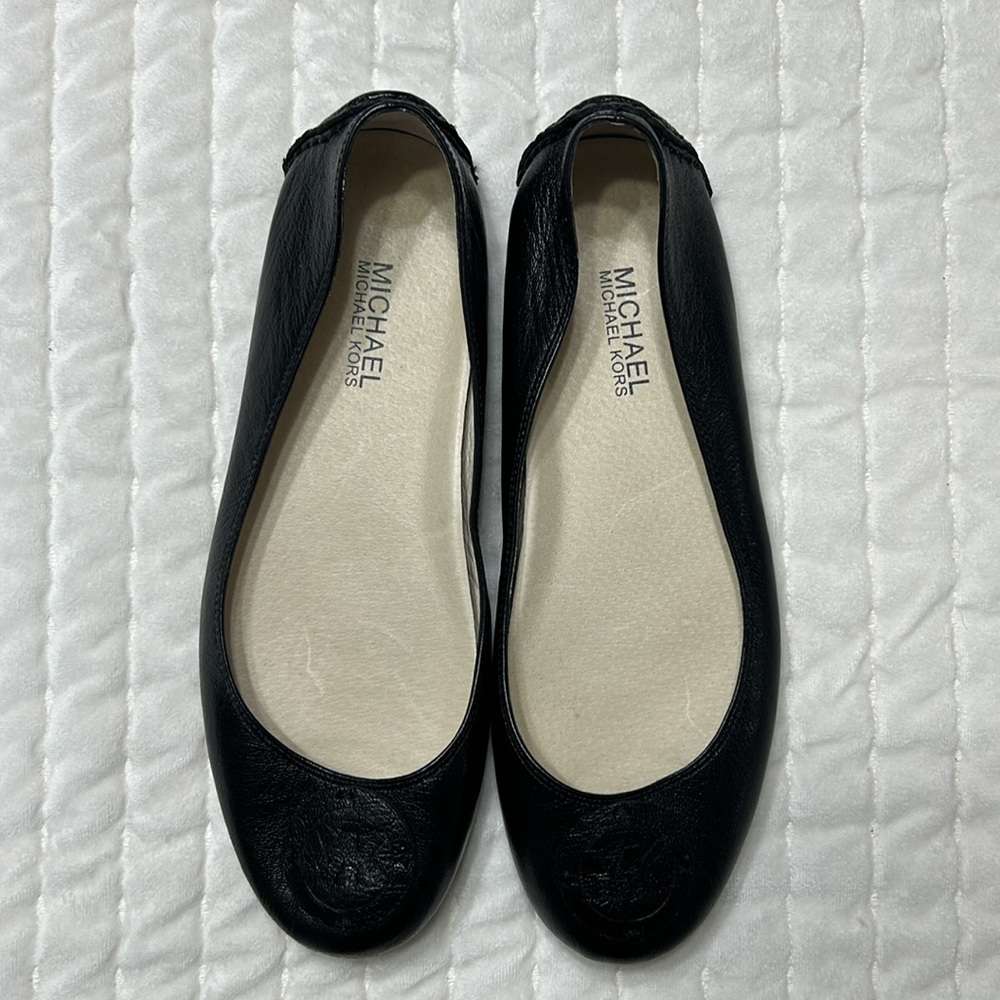 MICHAEL Michael Kors Ballet Flats Size 9M Black Leather NWOT - Picture 2 of 6